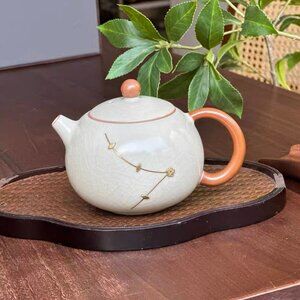 Simple Handmade-Style Ceramic Teapot, Light Green